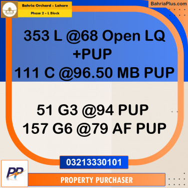 5 Marla Residential Plot for Sale in Phase 2 - L Block -  Bahria Orchard, Lahore - (BP-351908)