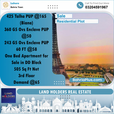 Residential Plot for Sale in Bahria Town, Lahore - (BP-351934)