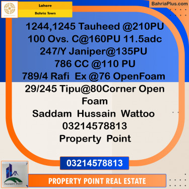 Residential Plot for Sale in Bahria Town, Lahore - (BP-351962)