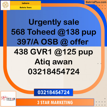 Residential Plot for Sale in Bahria Town, Lahore - (BP-351963)