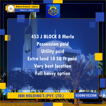 8 Marla Residential Plot for Sale in Phase 2 - J Block -  Bahria Orchard, Lahore - (BP-351999)