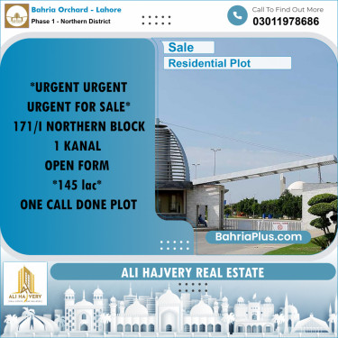 1 Kanal Residential Plot for Sale in Phase 1 - Northern District -  Bahria Orchard, Lahore - (BP-352085)