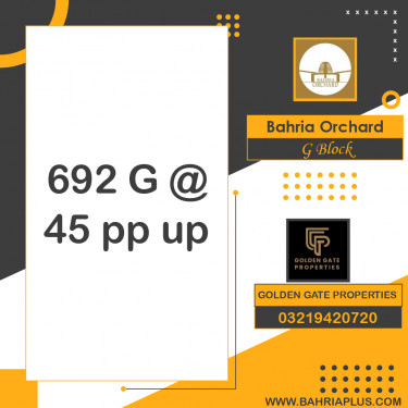 5 Marla Residential Plot for Sale in Phase 2 - G Block -  Bahria Orchard, Lahore - (BP-352115)