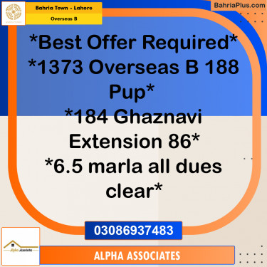 10 Marla Residential Plot for Sale in Overseas B -  Bahria Town, Lahore - (BP-352155)