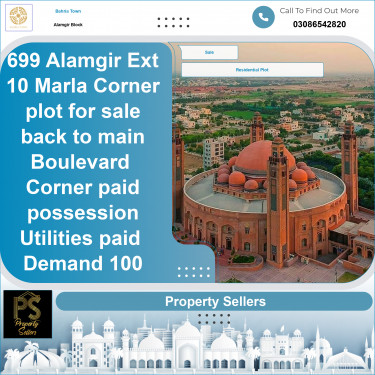 10 Marla Residential Plot for Sale in Sector F - Alamgir Block -  Bahria Town, Lahore - (BP-352260)