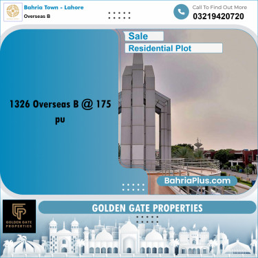 10 Marla Residential Plot for Sale in Overseas B -  Bahria Town, Lahore - (BP-352325)