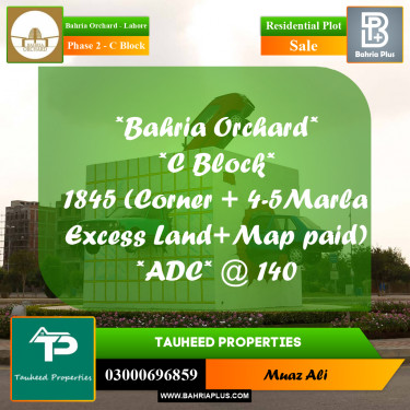 8 Marla Residential Plot for Sale in Phase 2 - C Block -  Bahria Orchard, Lahore - (BP-352329)