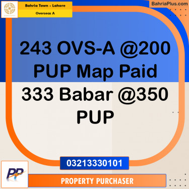 10 Marla Residential Plot for Sale in Overseas A -  Bahria Town, Lahore - (BP-352342)