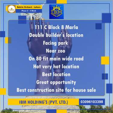 8 Marla Residential Plot for Sale in Phase 2 - C Block -  Bahria Orchard, Lahore - (BP-352358)