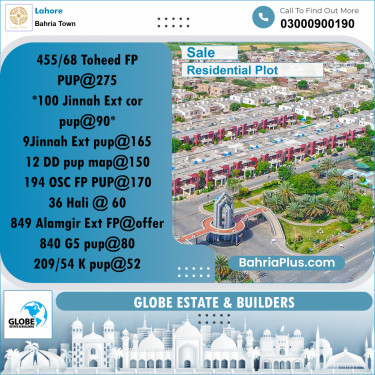 Residential Plot for Sale in Bahria Town, Lahore - (BP-352379)