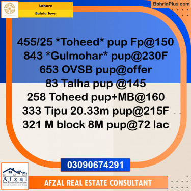 Residential Plot for Sale in Bahria Town, Lahore - (BP-352386)