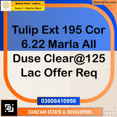 6.22 Marla Residential Plot for Sale in Sector C - Tulip Ext. Block -  Bahria Town, Lahore - (BP-352436)