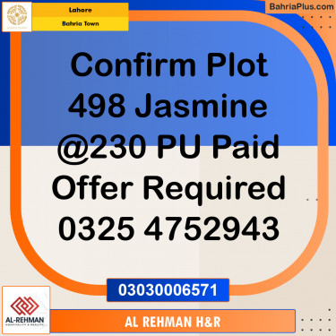 10 Marla Residential Plot for Sale in Bahria Town, Lahore - (BP-352444)