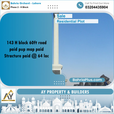 8 Marla Residential Plot for Sale in Phase 2 - H Block -  Bahria Orchard, Lahore - (BP-352475)