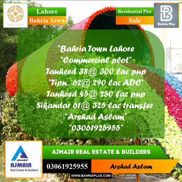 Residential Plot for Sale in Bahria Town, Lahore - (BP-352562)