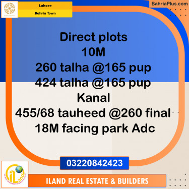 Residential Plot for Sale in Bahria Town, Lahore - (BP-352618)