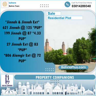 Residential Plot for Sale in Bahria Town, Lahore - (BP-352764)