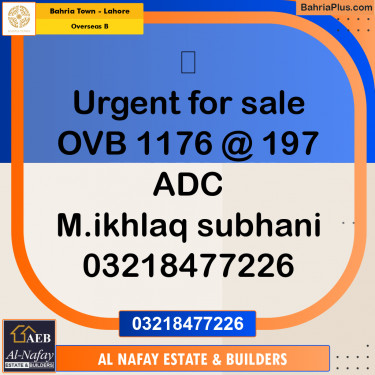 10 Marla Residential Plot for Sale in Overseas B -  Bahria Town, Lahore - (BP-352826)