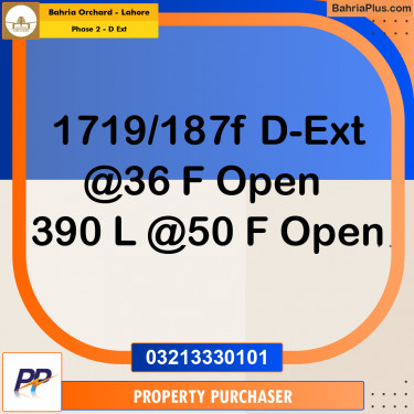 5 Marla Residential Plot for Sale in Phase 2 - D Ext -  Bahria Orchard, Lahore - (BP-352828)