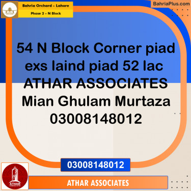 6 Marla Residential Plot for Sale in Phase 2 - N Block -  Bahria Orchard, Lahore - (BP-352836)