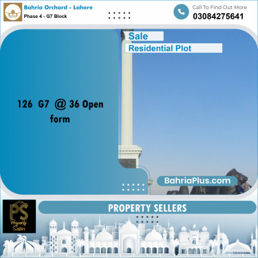 5 Marla Residential Plot for Sale in Phase 4 - G7 Block -  Bahria Orchard, Lahore - (BP-352848)