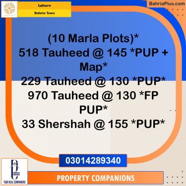Residential Plot for Sale in Bahria Town, Lahore - (BP-352885)