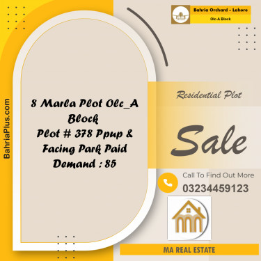 8 Marla Residential Plot for Sale in OLC-A Block -  Bahria Orchard, Lahore - (BP-352919)