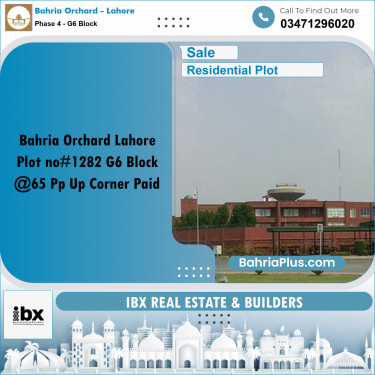 10 Marla Residential Plot for Sale in Phase 4 - G6 Block -  Bahria Orchard, Lahore - (BP-352945)