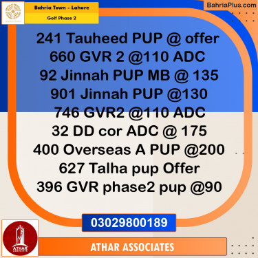 10 Marla Residential Plot for Sale in Golf Phase 2 -  Bahria Town, Lahore - (BP-352957)