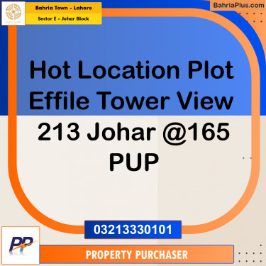 10 Marla Residential Plot for Sale in Sector E - Johar Block -  Bahria Town, Lahore - (BP-352988)