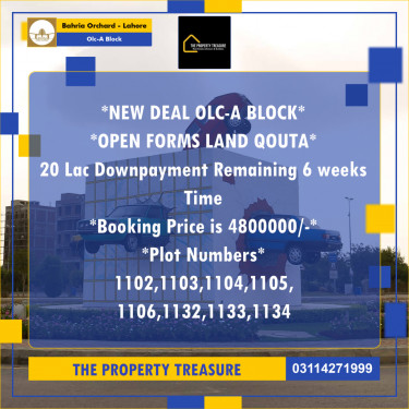 5 Marla Residential Plot for Sale in OLC-A Block -  Bahria Orchard, Lahore - (BP-353051)