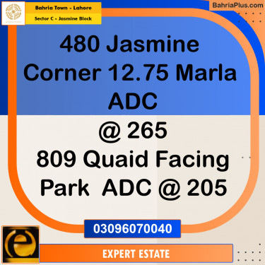 12 Marla Residential Plot for Sale in Sector C - Jasmine Block -  Bahria Town, Lahore - (BP-353115)