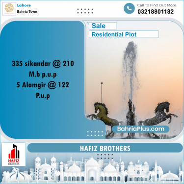 1 Kanal Residential Plot for Sale in Bahria Town, Lahore - (BP-353117)