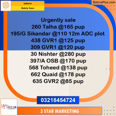 Residential Plot for Sale in Bahria Town, Lahore - (BP-353131)