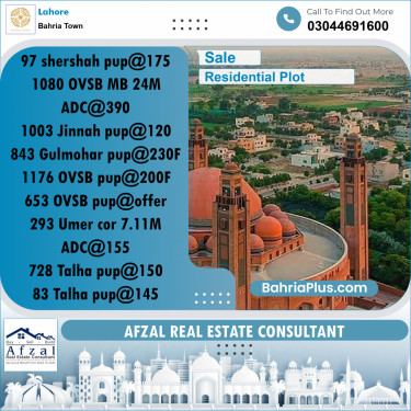 Residential Plot for Sale in Bahria Town, Lahore - (BP-353235)