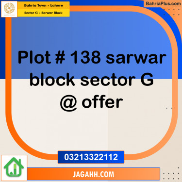 5 Marla Residential Plot for Sale in Sector G - Sarwar Block -  Bahria Town, Lahore - (BP-353247)