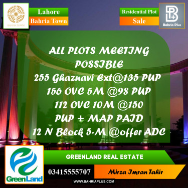 Residential Plot for Sale in Bahria Town, Lahore - (BP-353378)