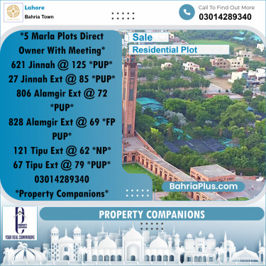 Residential Plot for Sale in Bahria Town, Lahore - (BP-353387)