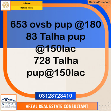 Residential Plot for Sale in Bahria Town, Lahore - (BP-353500)