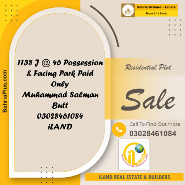 Residential Plot for Sale in Phase 2 - J Block -  Bahria Orchard, Lahore - (BP-353504)