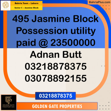10 Marla Residential Plot for Sale in Sector C - Jasmine Block -  Bahria Town, Lahore - (BP-353723)