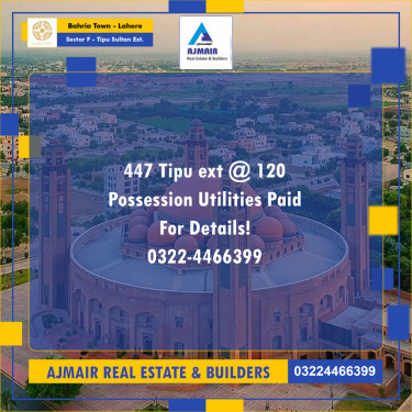 10 Marla Residential Plot for Sale in Sector F - Tipu Sultan Ext. -  Bahria Town, Lahore - (BP-353809)