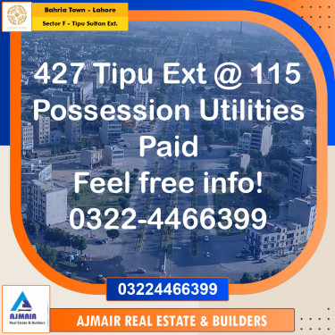 10 Marla Residential Plot for Sale in Sector F - Tipu Sultan Ext. -  Bahria Town, Lahore - (BP-353811)