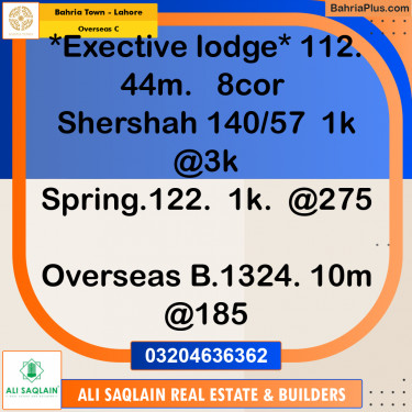 1 Kanal Residential Plot for Sale in Overseas C -  Bahria Town, Lahore - (BP-353819)