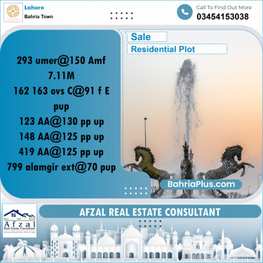 Residential Plot for Sale in Bahria Town, Lahore - (BP-353894)
