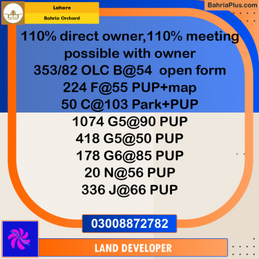 Residential Plot for Sale in Bahria Orchard, Lahore - (BP-353964)