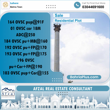 Residential Plot for Sale in Bahria Town, Lahore - (BP-353998)