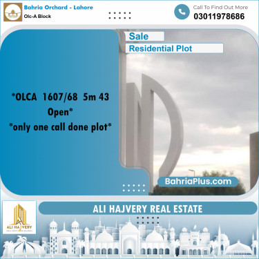 5 Marla Residential Plot for Sale in OLC-A Block -  Bahria Orchard, Lahore - (BP-354065)
