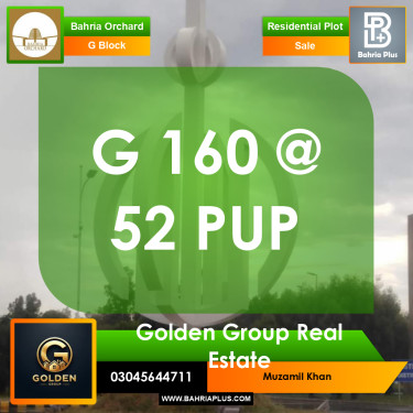 5 Marla Residential Plot for Sale in Phase 2 - G Block -  Bahria Orchard, Lahore - (BP-354077)