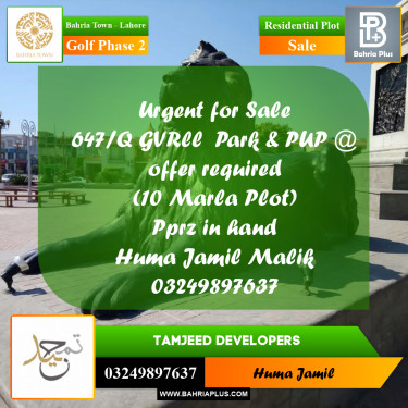 10 Marla Residential Plot for Sale in Golf Phase 2 -  Bahria Town, Lahore - (BP-354141)